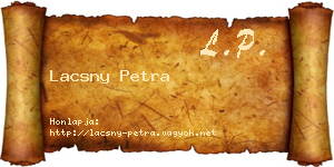 Lacsny Petra névjegykártya